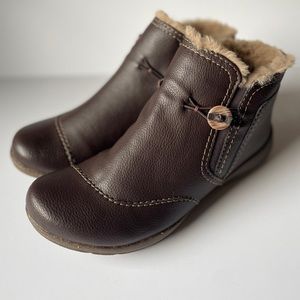 Clarks Brown Roseville Aster Leather/Suede Ankle Boot